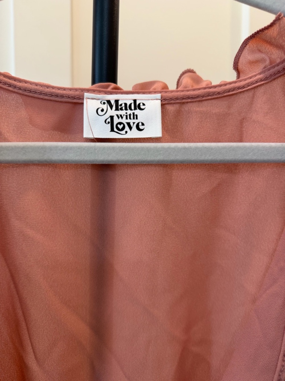 Made with Love Dusty Rose Ruffle Peplum Blouse #310 - Picture 6 of 6